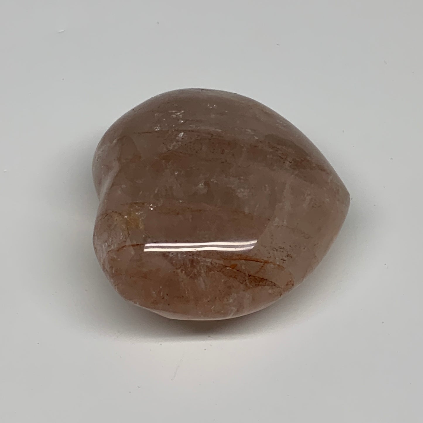 266.9g, 2.7"x3"x1.5" Red Hematoid Quartz Heart Crystal @Madagascar, B30518