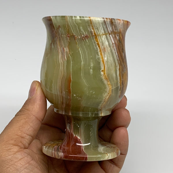 253g, 3.8"x2.5" Natural Green Onyx Cup Gemstone from Afghanistan, B31998