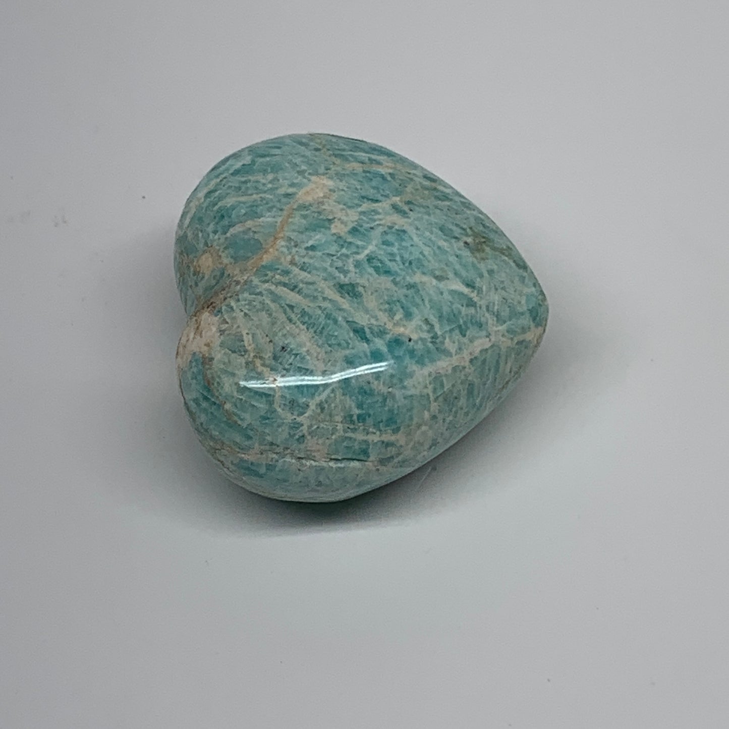94.5g, 1.8"x"x2.1"x1.1", Natural Amazonite Heart Polished Gemstone, B34737