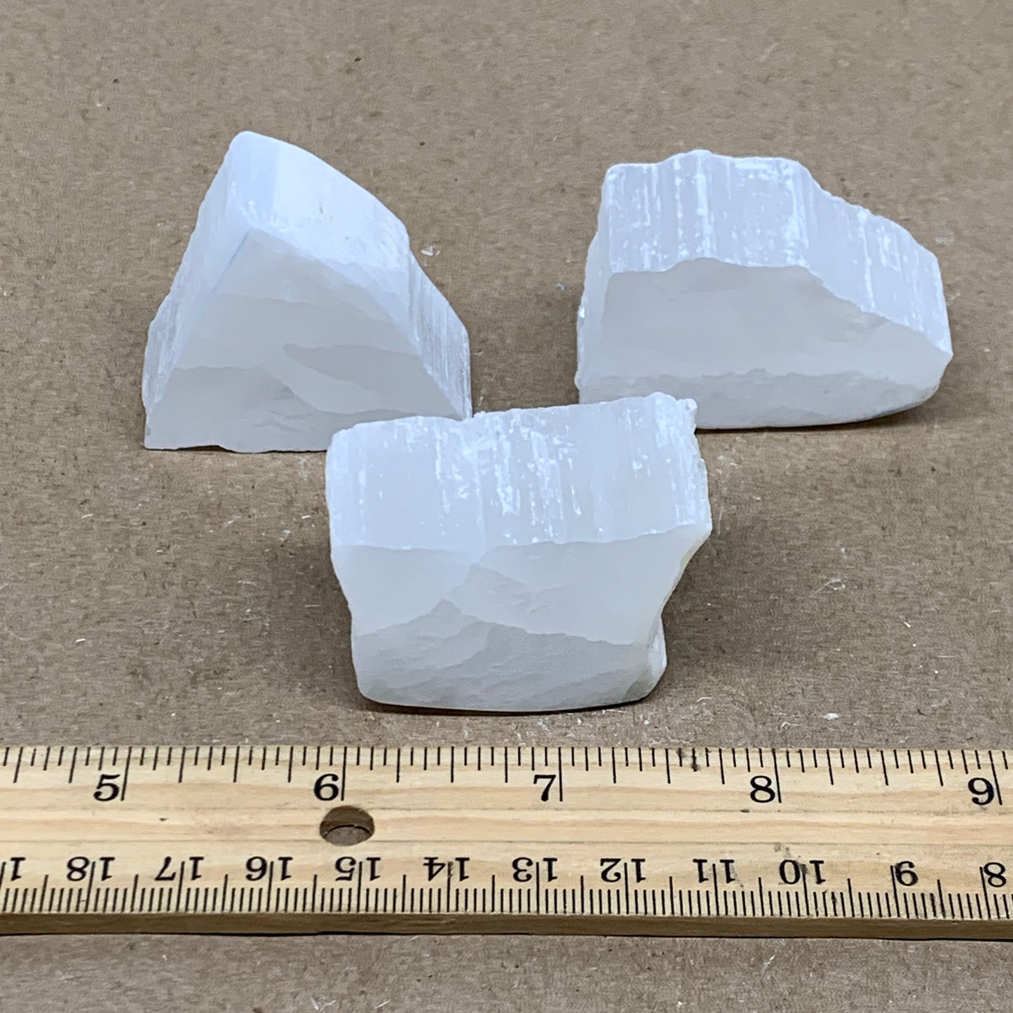 0.40 lbs, 1.6"-1.9", 3pcs, Natural Clear Selenite Crystal Slab Gemstone, B36934