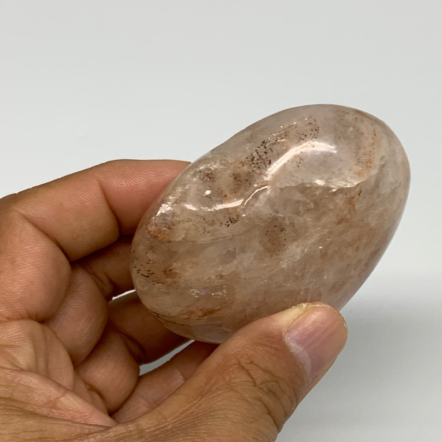 174.3g, 2.4"x2.6"x1.3" Red Hematoid Quartz Heart Crystal @Madagascar, B30519