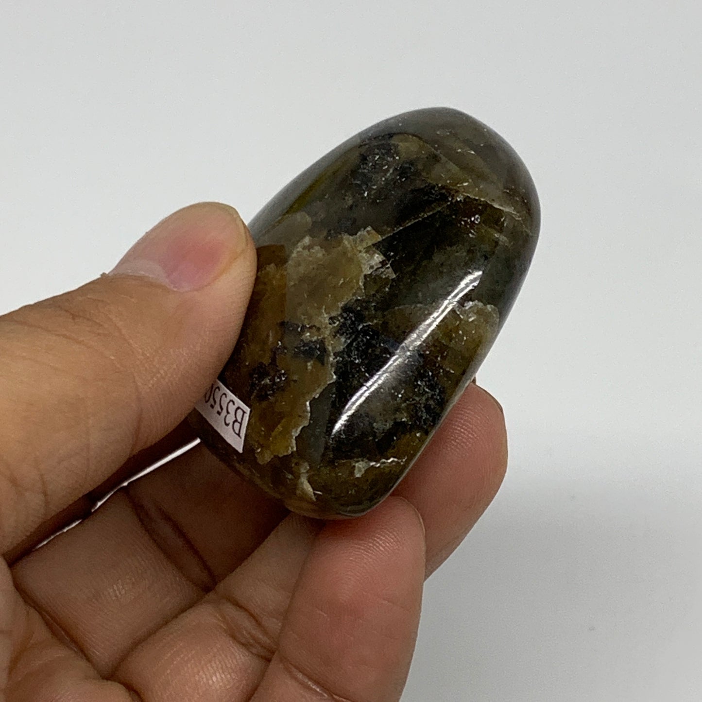 66.5g, 1.9"x1.9"x0.8", Natural Labradorite Heart Polished Crystal, B35504