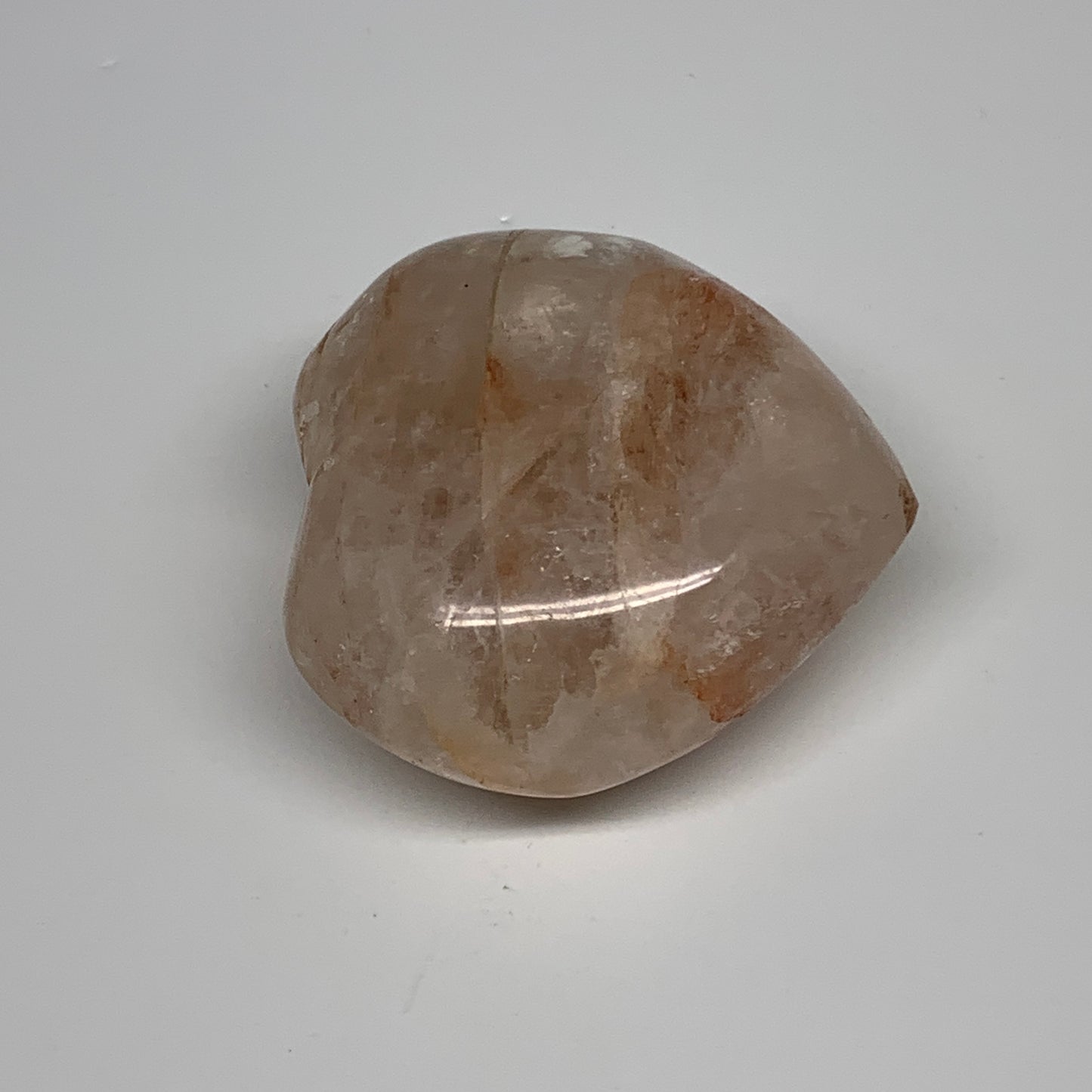 174.3g, 2.4"x2.6"x1.3" Red Hematoid Quartz Heart Crystal @Madagascar, B30519