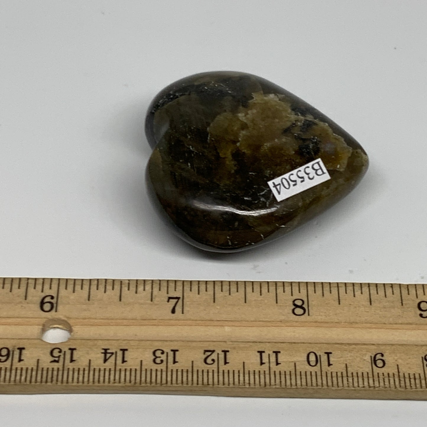 66.5g, 1.9"x1.9"x0.8", Natural Labradorite Heart Polished Crystal, B35504