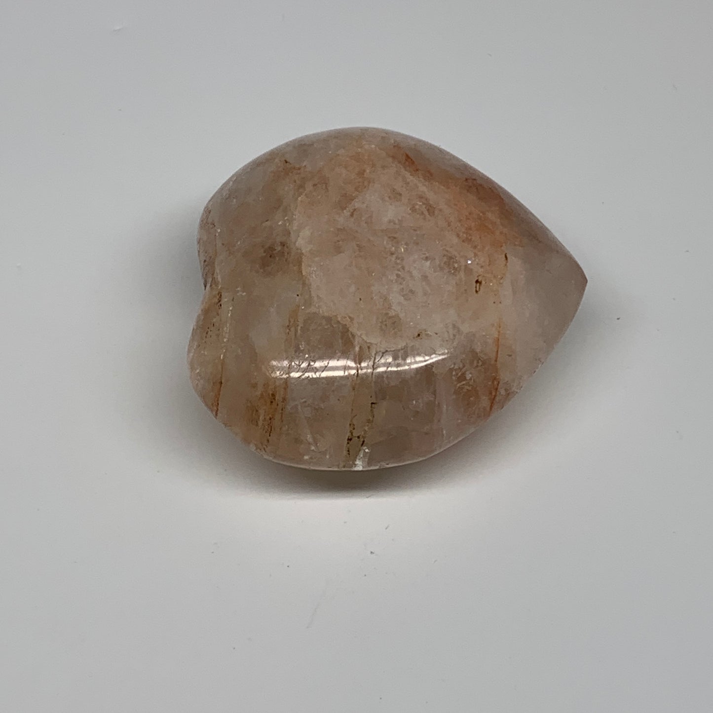 174.3g, 2.4"x2.6"x1.3" Red Hematoid Quartz Heart Crystal @Madagascar, B30519