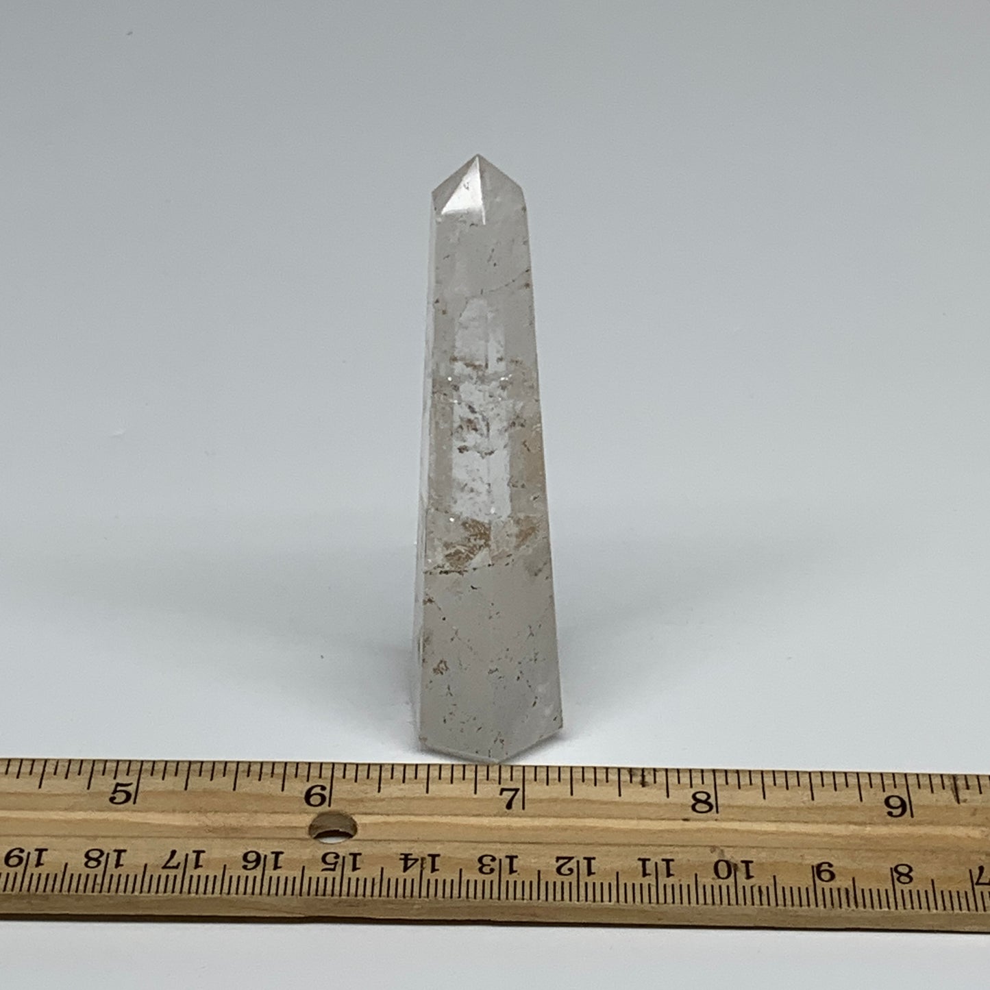 48.4g, 3.4"x0.8", Natural Quartz Crystal Tower Point Obelisk @India, B31361