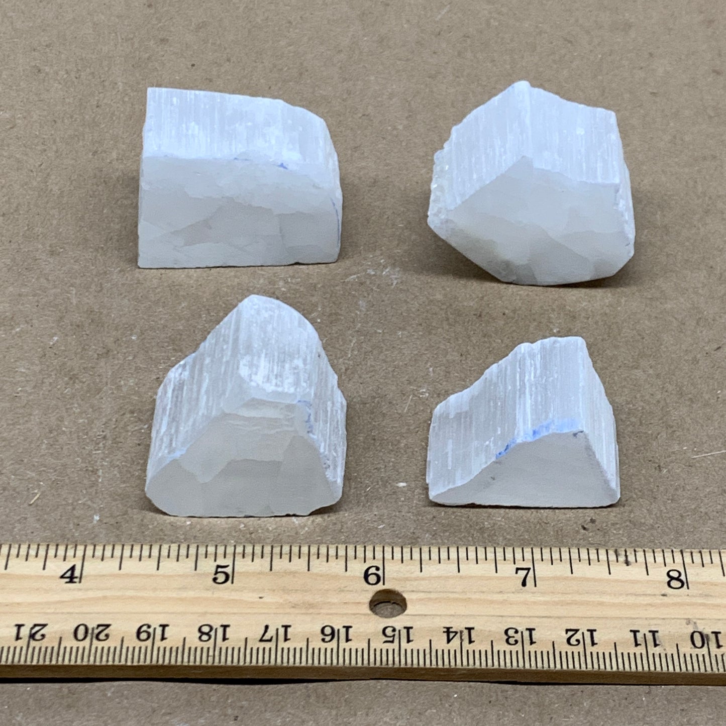 0.37 lbs, 1.3"-1.6", 4pcs, Natural Clear Selenite Crystal Slab Gemstone, B36935