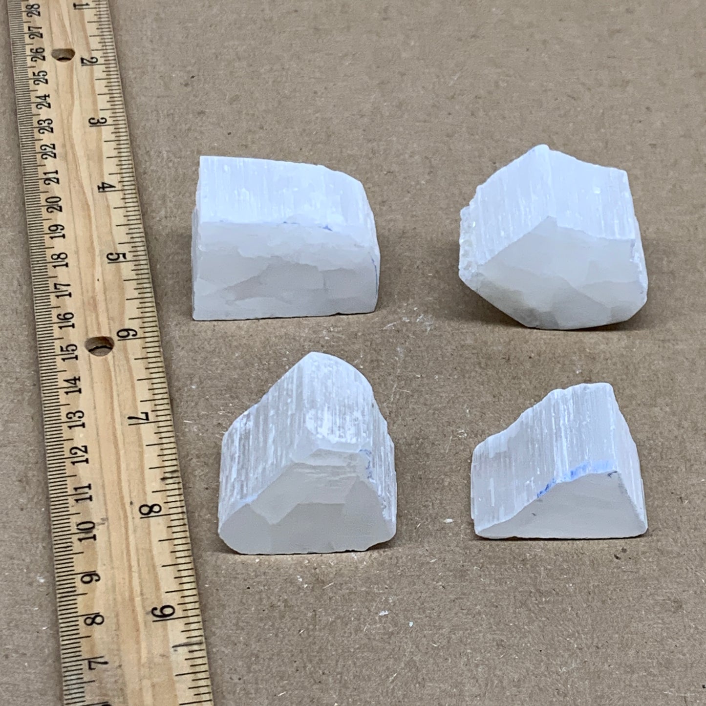 0.37 lbs, 1.3"-1.6", 4pcs, Natural Clear Selenite Crystal Slab Gemstone, B36935