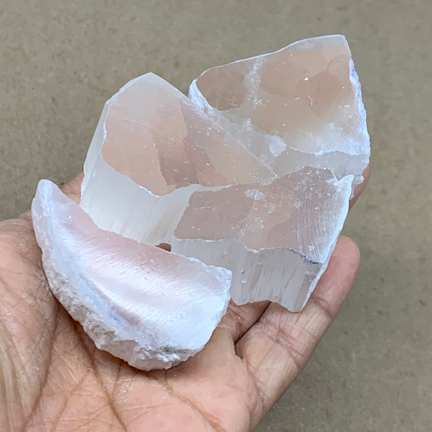 0.41 lbs, 1.7"-2", 4pcs, Natural Clear Selenite Crystal Slab Gemstone, B36936
