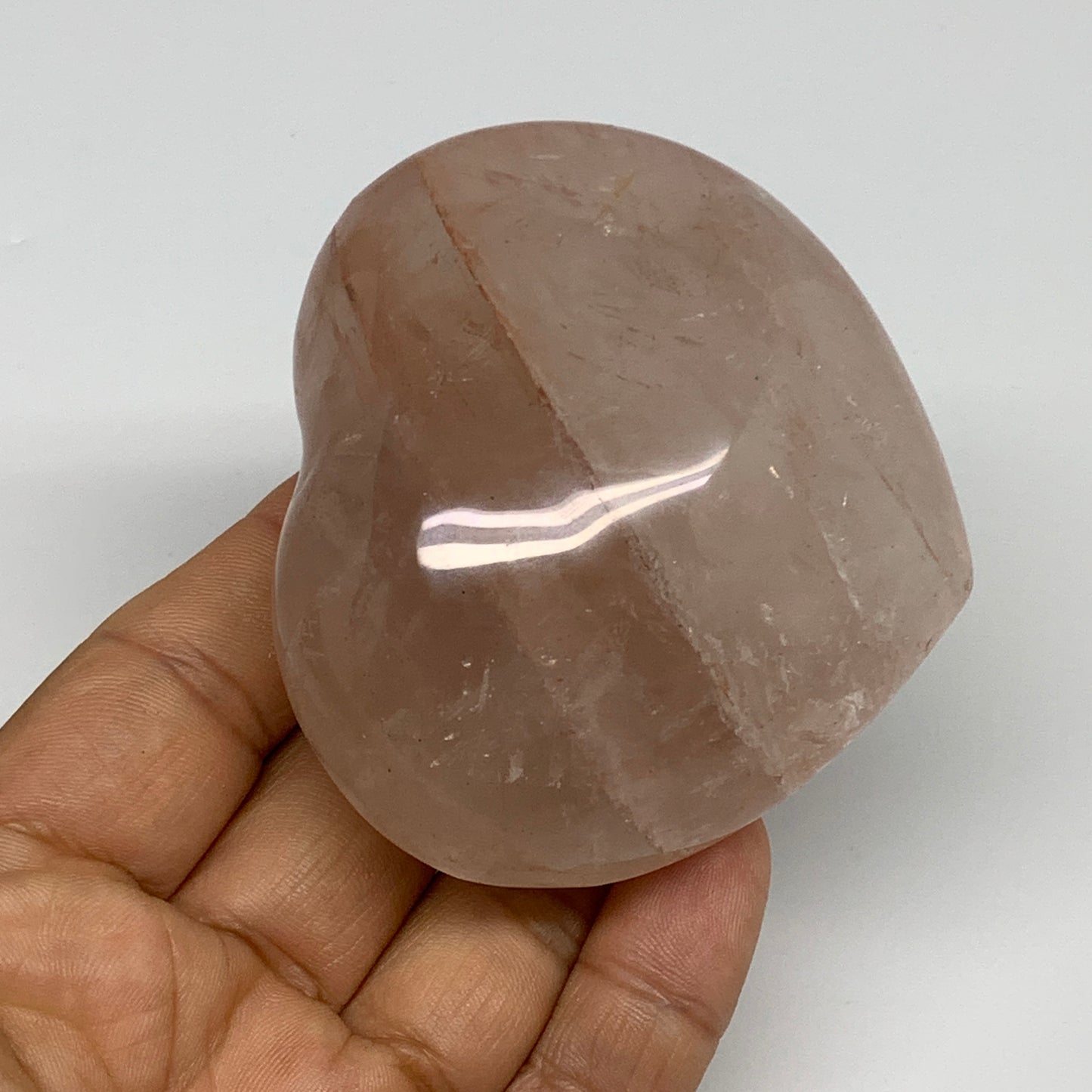 201.7g, 2.5"x2.9"x1.3" Red Hematoid Quartz Heart Crystal @Madagascar, B30521