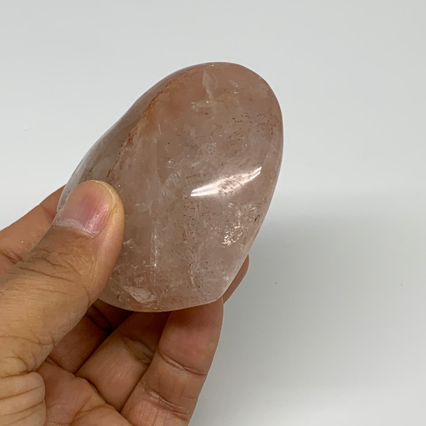 201.7g, 2.5"x2.9"x1.3" Red Hematoid Quartz Heart Crystal @Madagascar, B30521