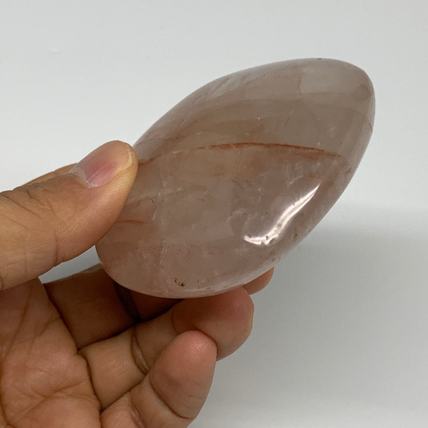 201.7g, 2.5"x2.9"x1.3" Red Hematoid Quartz Heart Crystal @Madagascar, B30521