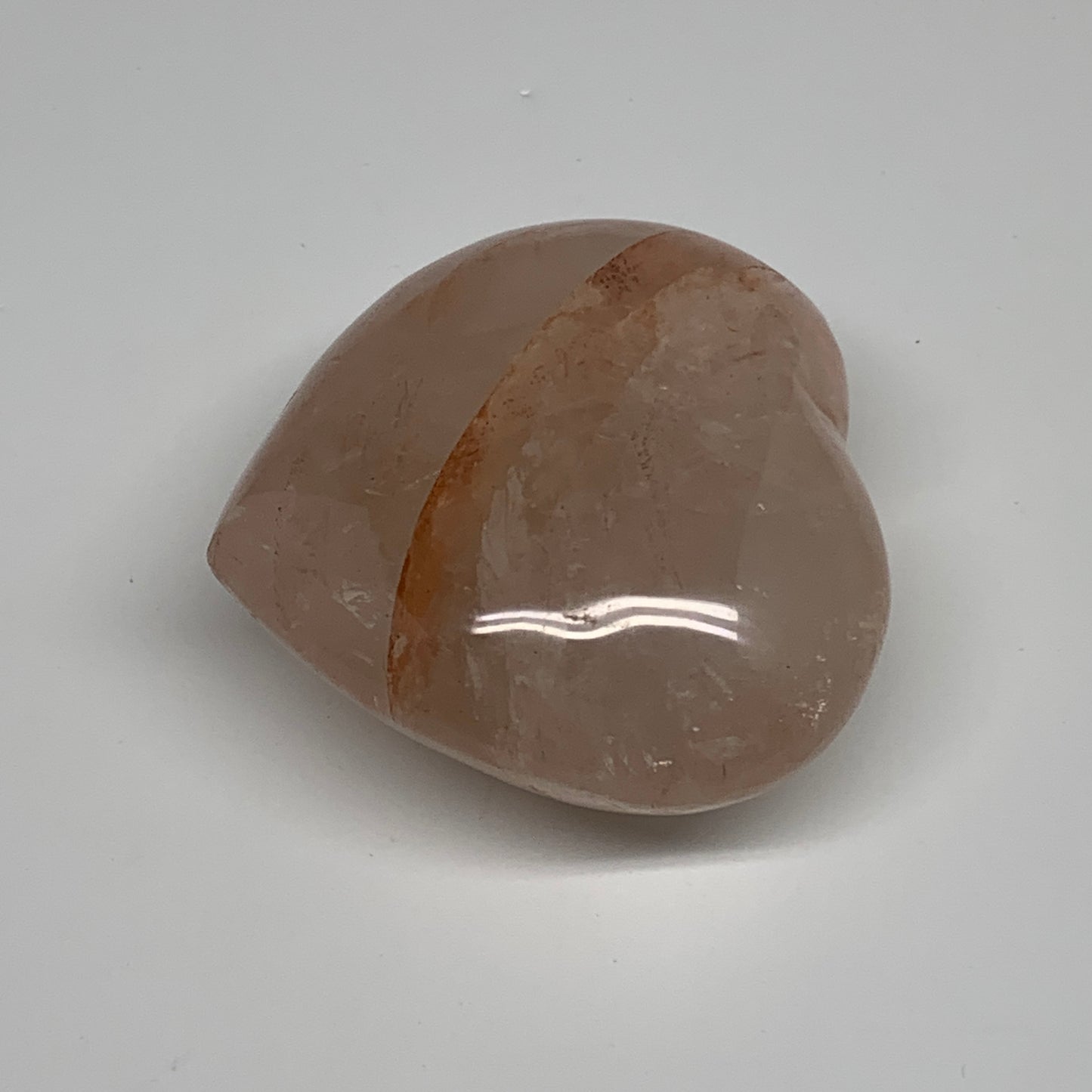 201.7g, 2.5"x2.9"x1.3" Red Hematoid Quartz Heart Crystal @Madagascar, B30521