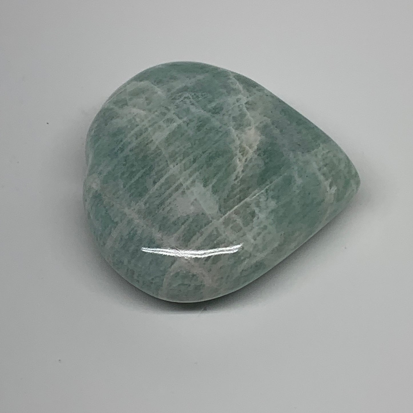 103.9g, 2.3"x"x2.3"x0.9", Natural Amazonite Heart Polished Gemstone, B34740