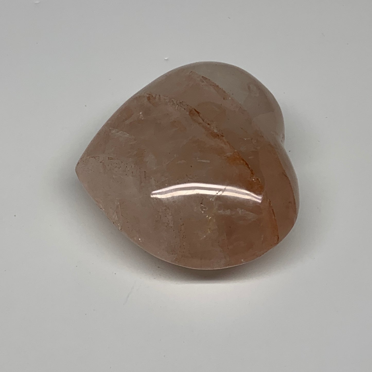 201.7g, 2.5"x2.9"x1.3" Red Hematoid Quartz Heart Crystal @Madagascar, B30521