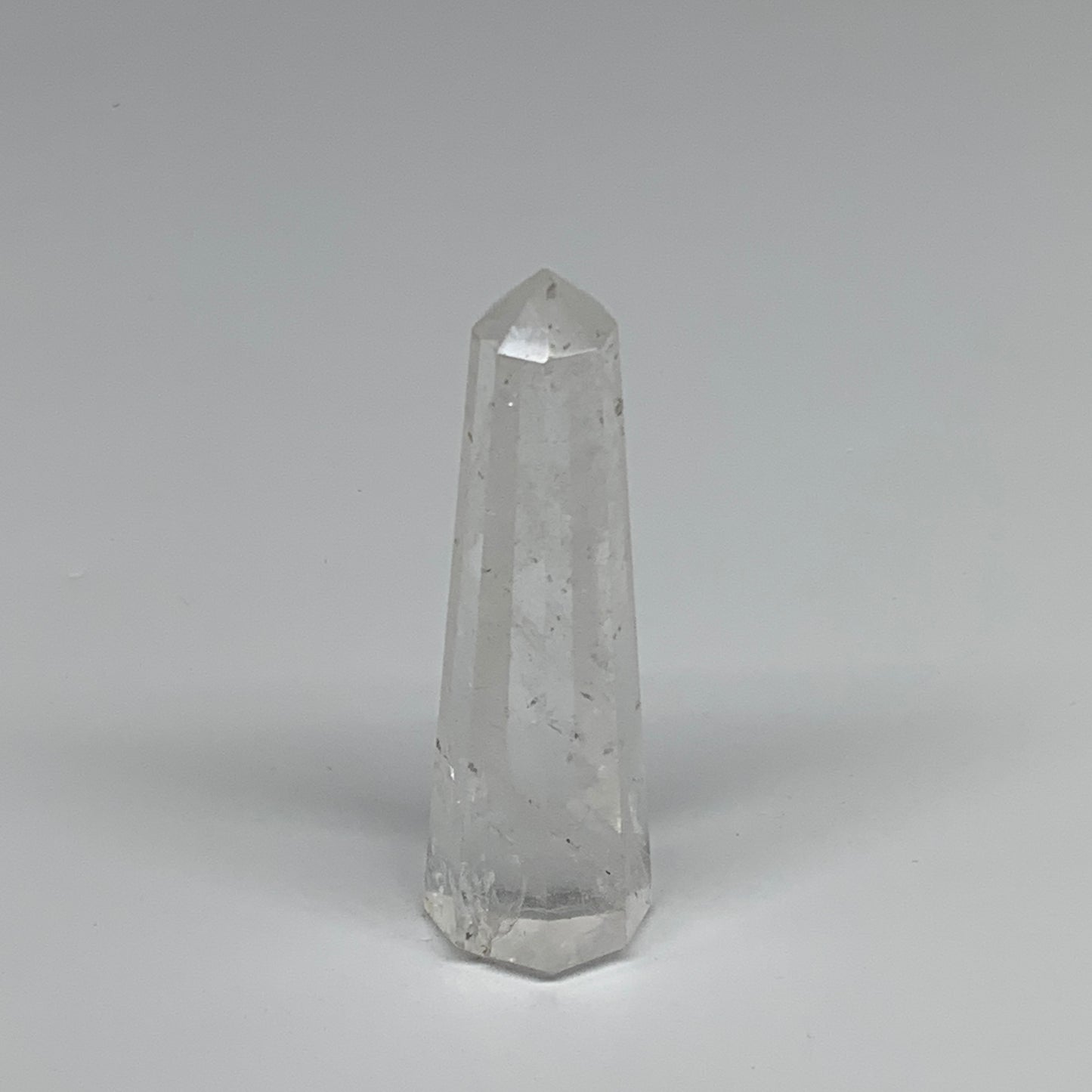 55.8g, 3.1"x0.9", Natural Quartz Crystal Tower Point Obelisk @India, B31362