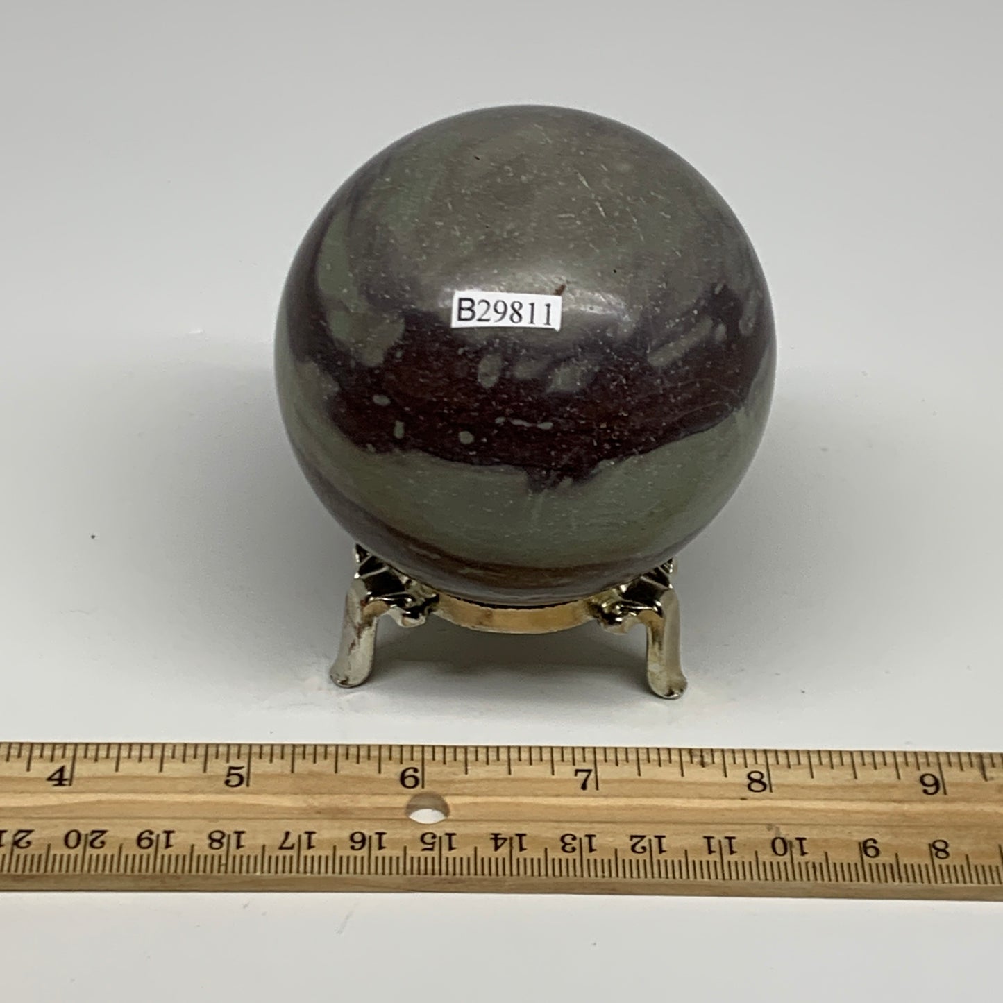 1.17 lbs, 2.8"(71mm) Red Jasper Sphere Gemstone,Healing Crystal, B29811