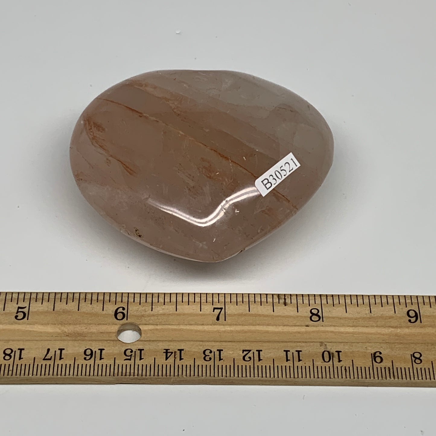 201.7g, 2.5"x2.9"x1.3" Red Hematoid Quartz Heart Crystal @Madagascar, B30521