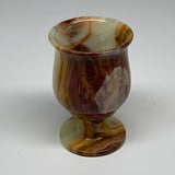 249.9g, 3.8"x2.5" Natural Green Onyx Cup Gemstone from Afghanistan, B3200