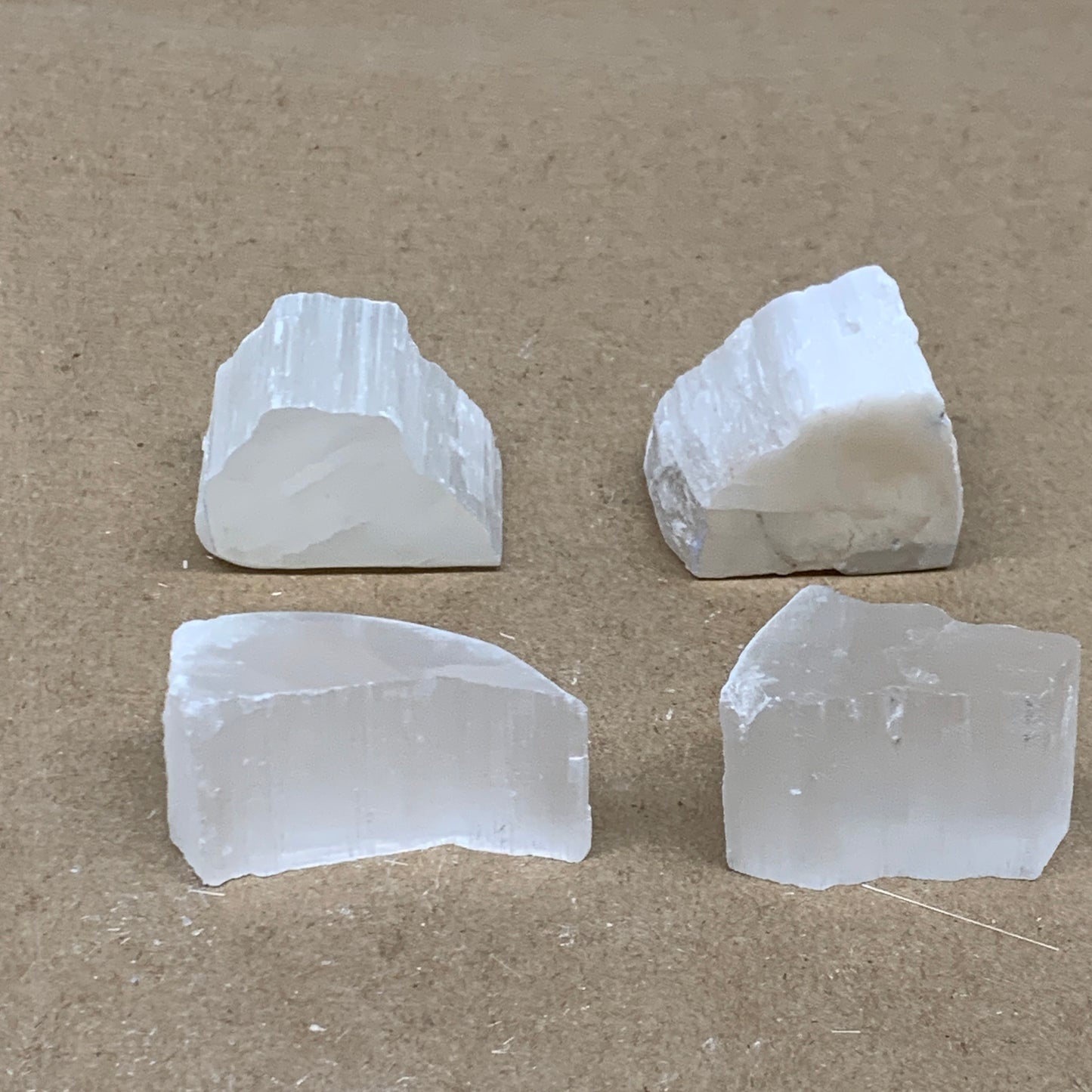 0.41 lbs, 1.7"-2", 4pcs, Natural Clear Selenite Crystal Slab Gemstone, B36936