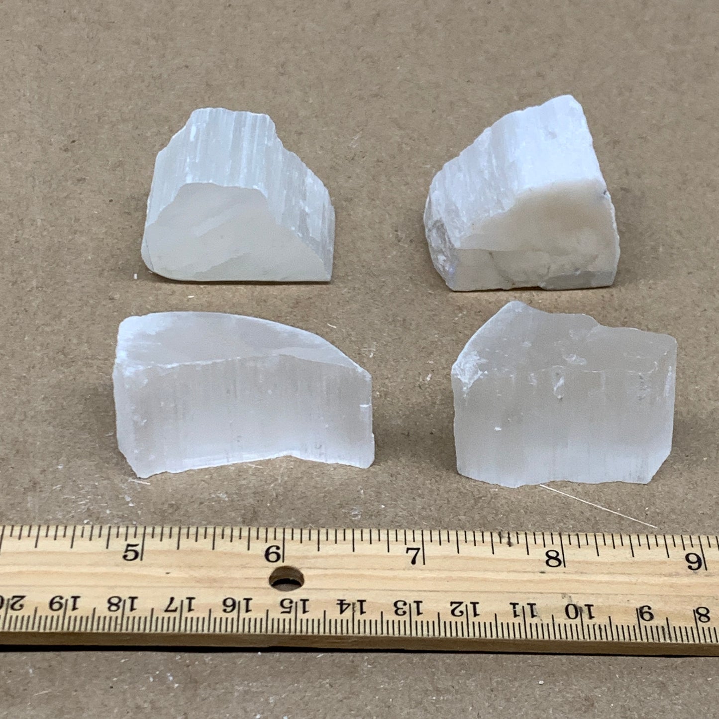 0.41 lbs, 1.7"-2", 4pcs, Natural Clear Selenite Crystal Slab Gemstone, B36936
