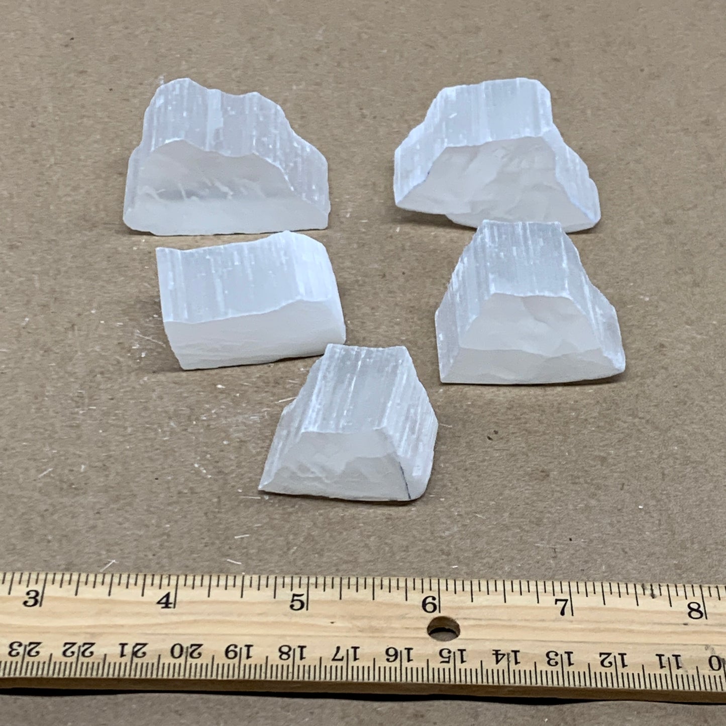 0.47 lbs, 1.4"-2", 5pcs, Natural Clear Selenite Crystal Slab Gemstone, B36937