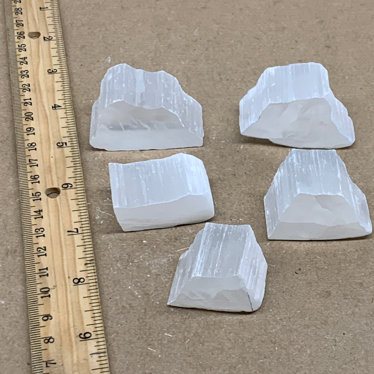 0.47 lbs, 1.4"-2", 5pcs, Natural Clear Selenite Crystal Slab Gemstone, B36937