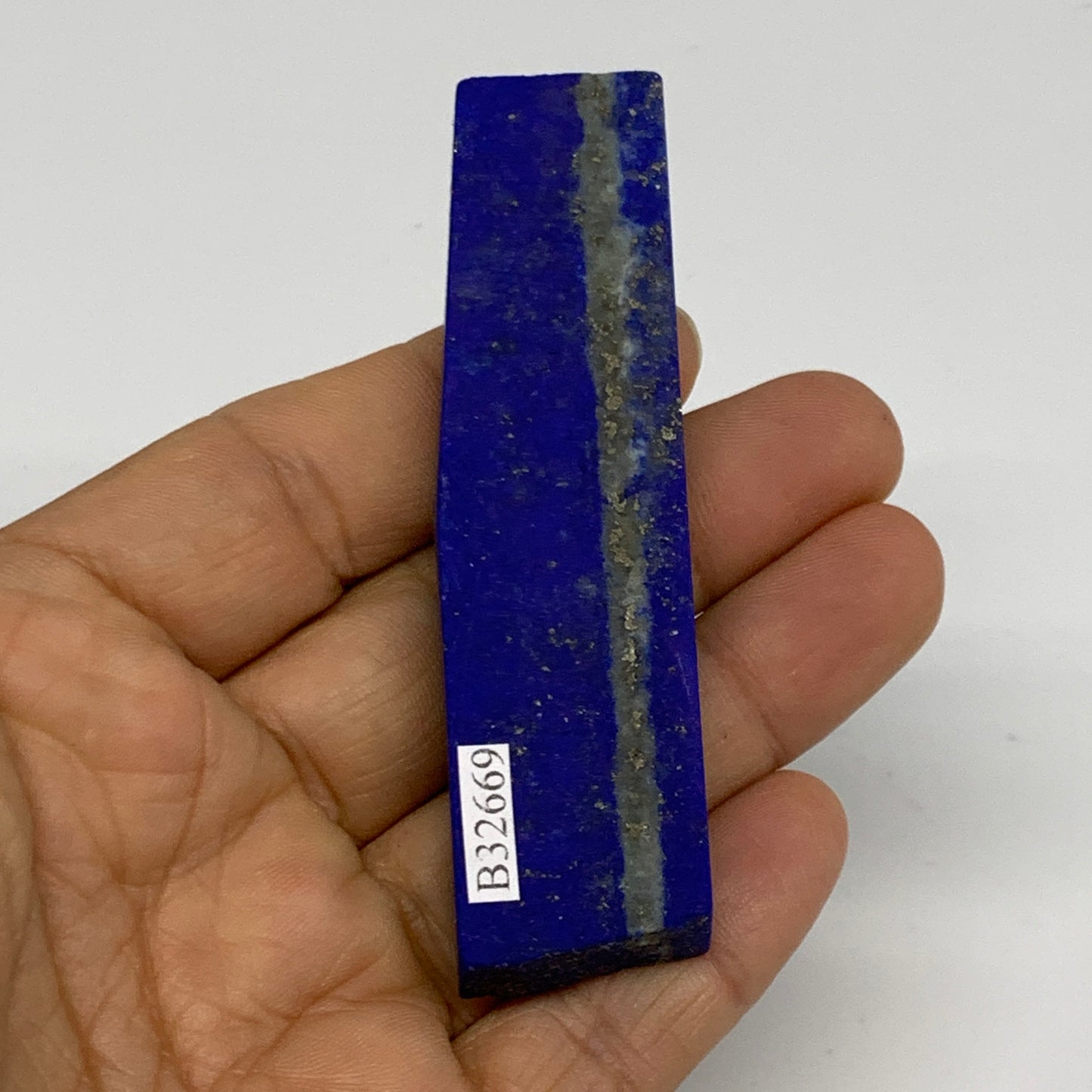 45.4g, 3.1"x0.8"x0.3", High Grade Natural Rough Lapis Lazuli @Afghanistan,B32669