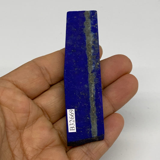45.4g, 3.1"x0.8"x0.3", High Grade Natural Rough Lapis Lazuli @Afghanistan,B32669