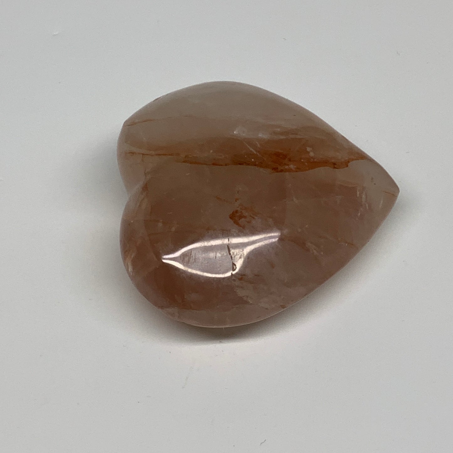 228.9g, 2.9"x3"x1.3" Red Hematoid Quartz Heart Crystal @Madagascar, B30523