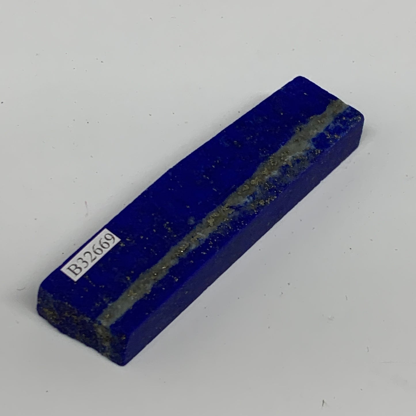 45.4g, 3.1"x0.8"x0.3", High Grade Natural Rough Lapis Lazuli @Afghanistan,B32669