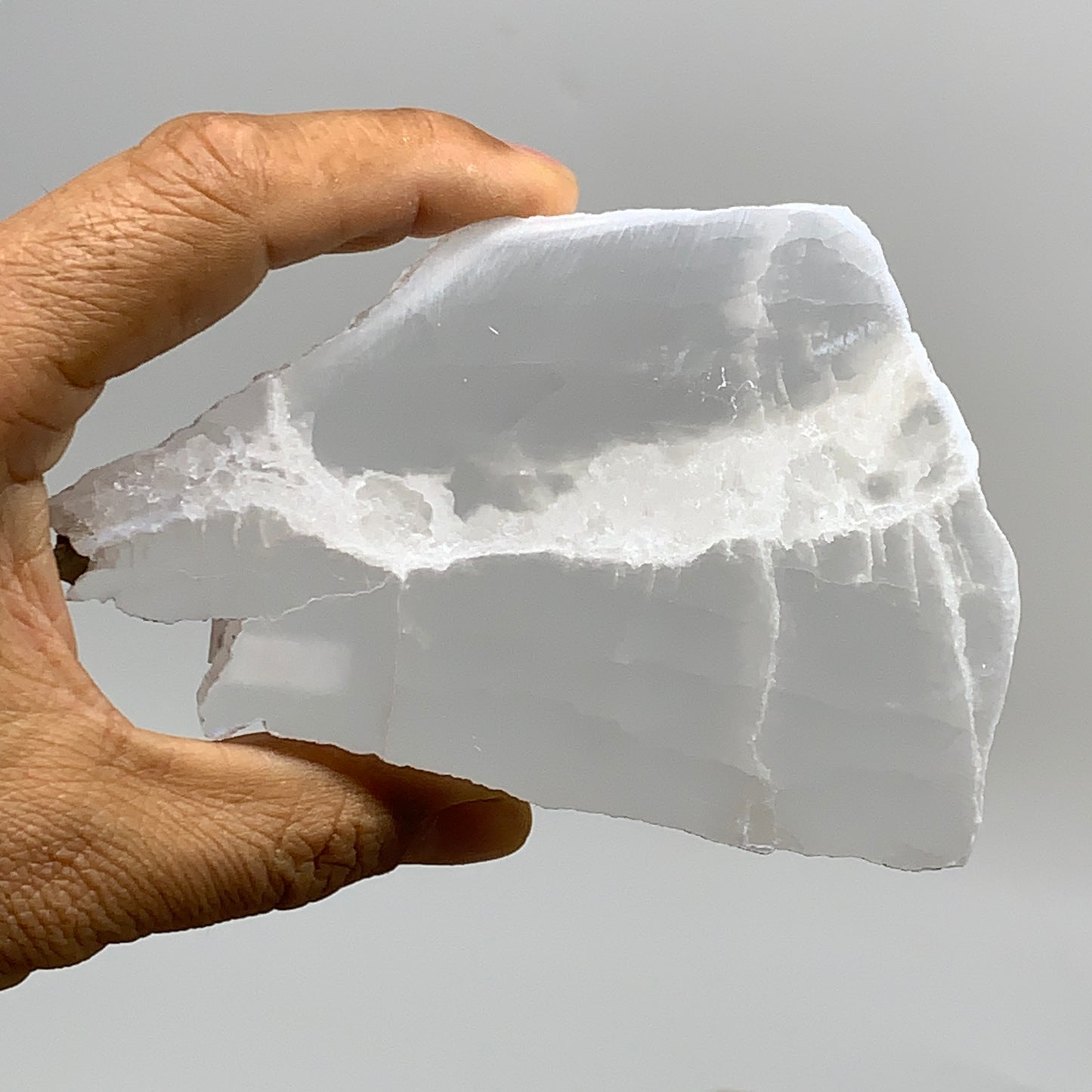 0.67 lbs, 4.3"x2.9"x1", Natural Clear Selenite Crystal Slab Gemstone, B36939