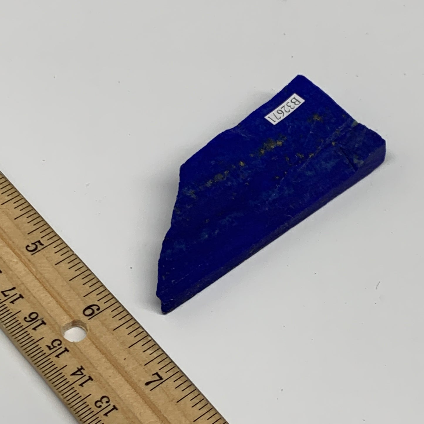 49.7g, 3.1"x1.3"x0.5", High Grade Natural Rough Lapis Lazuli @Afghanistan,B32671