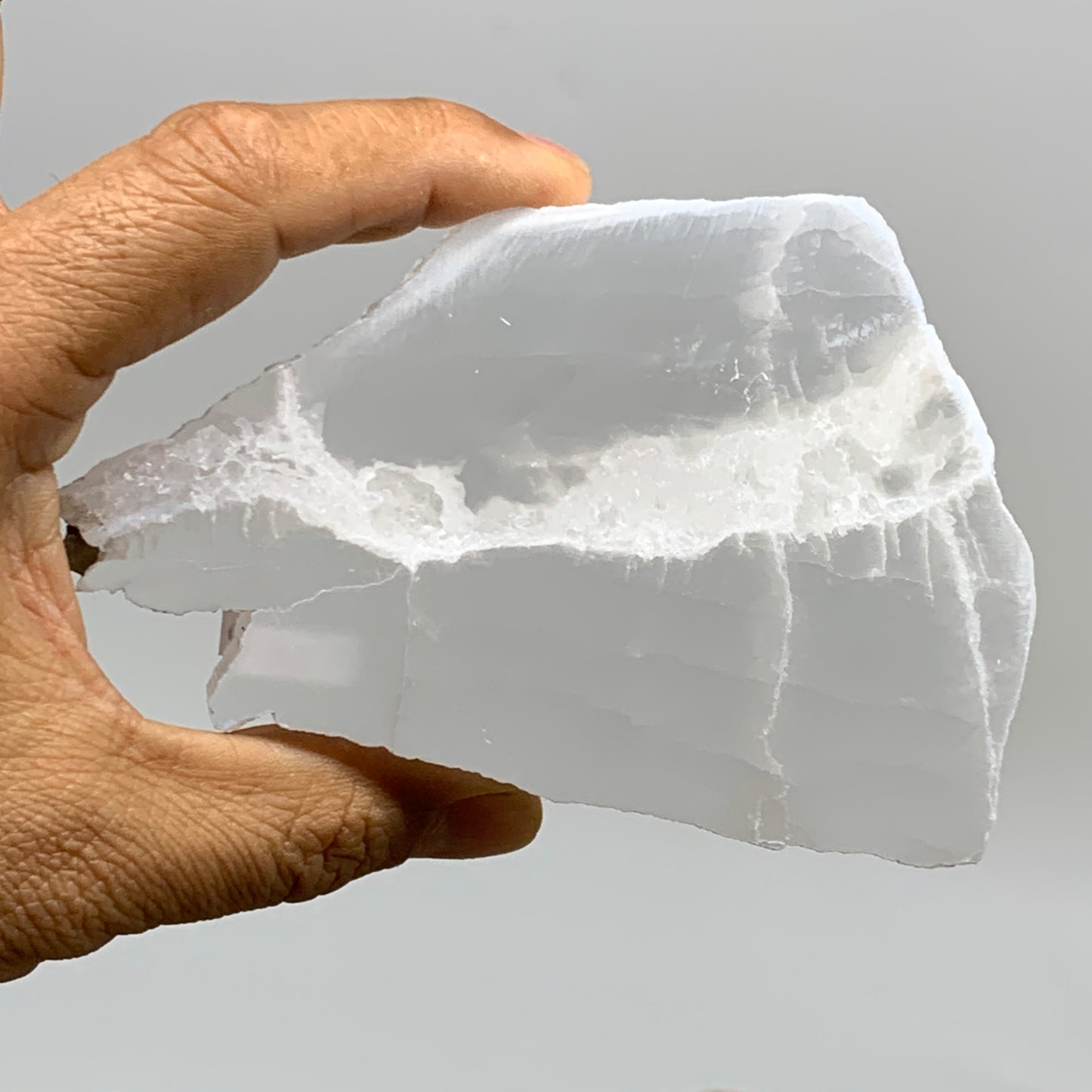 0.67 lbs, 4.3"x2.9"x1", Natural Clear Selenite Crystal Slab Gemstone, B36939
