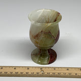 211.6g, 3.8"x2.3" Natural Green Onyx Cup Gemstone from Afghanistan, B3203