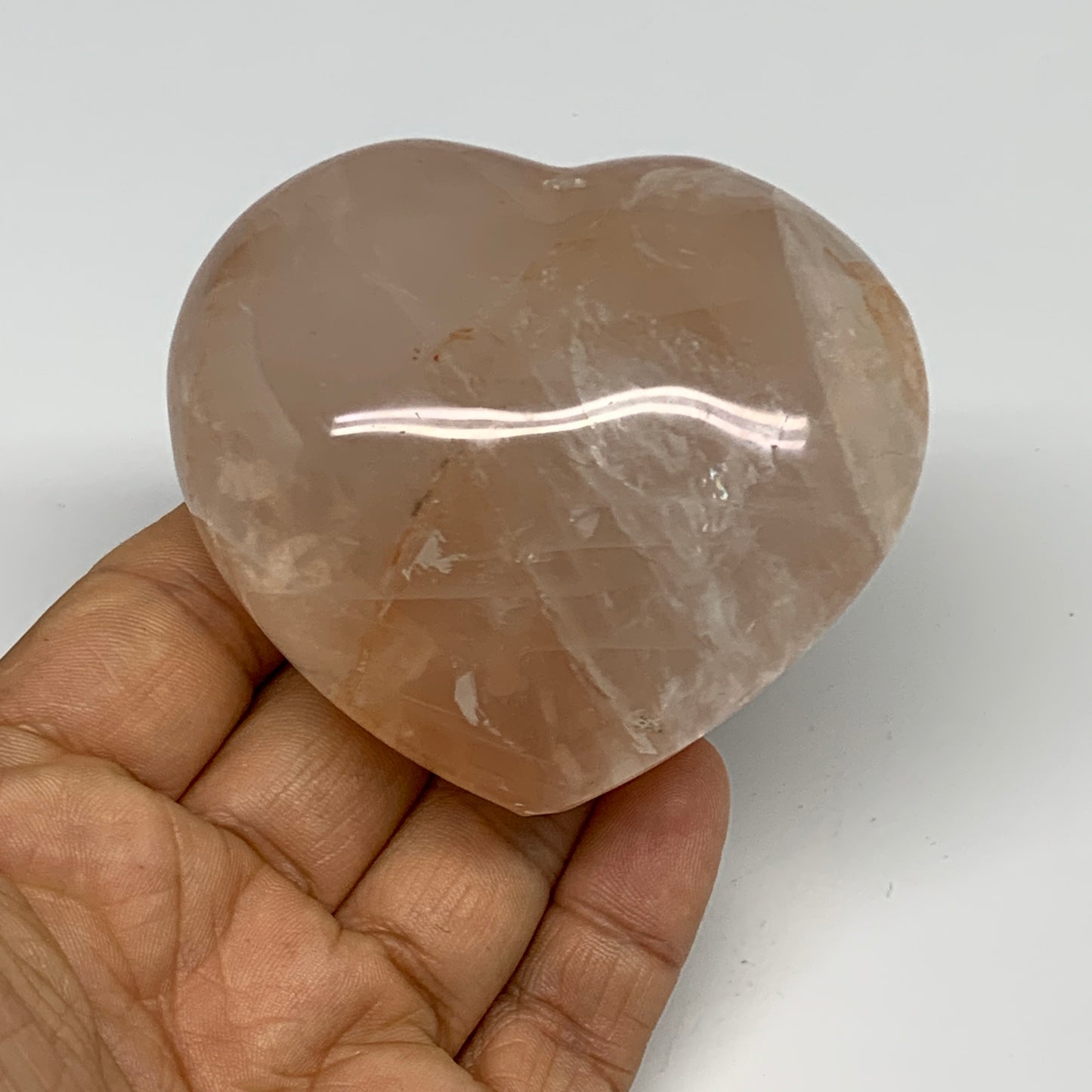 247.4g, 2.5"x2.8"x1.5" Red Hematoid Quartz Heart Crystal @Madagascar, B30525