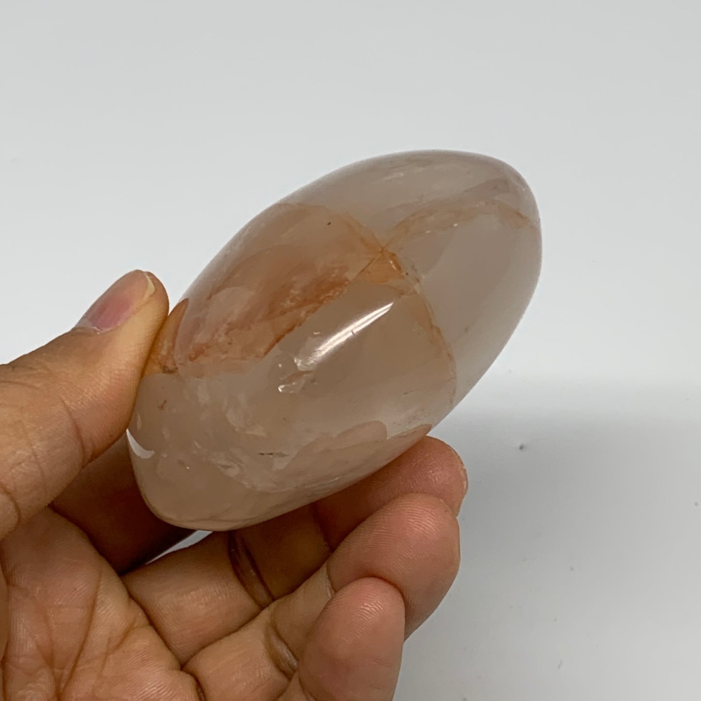 247.4g, 2.5"x2.8"x1.5" Red Hematoid Quartz Heart Crystal @Madagascar, B30525