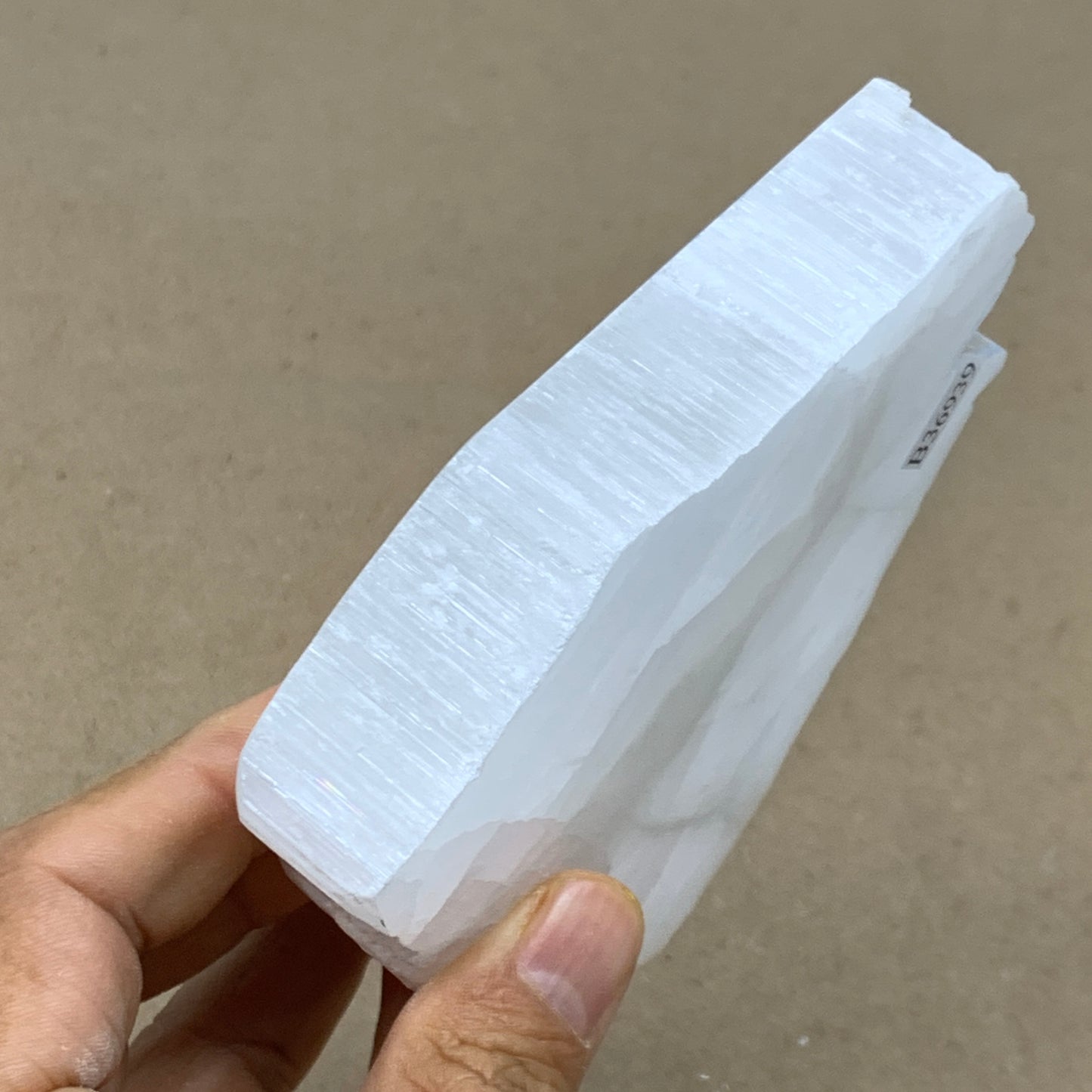 0.67 lbs, 4.3"x2.9"x1", Natural Clear Selenite Crystal Slab Gemstone, B36939