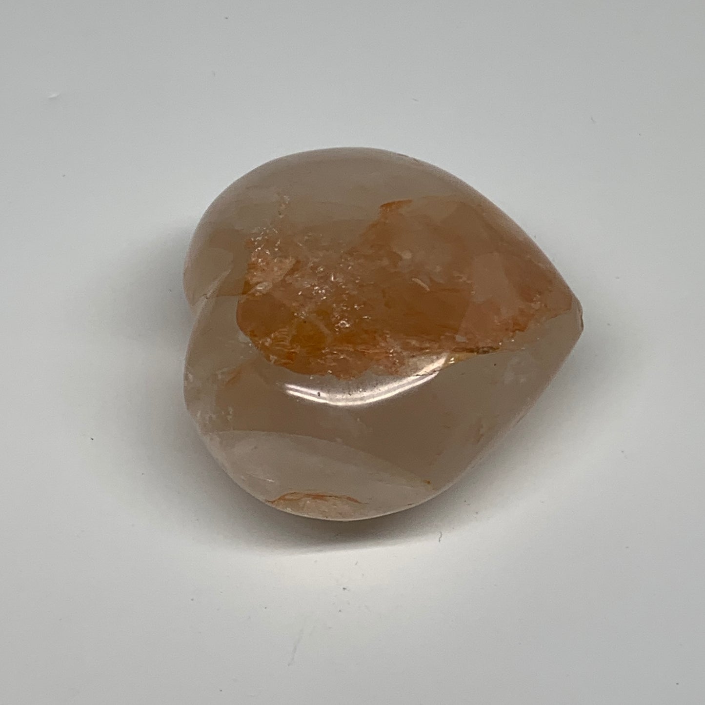 247.4g, 2.5"x2.8"x1.5" Red Hematoid Quartz Heart Crystal @Madagascar, B30525