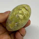 107.7g, 2.3"x2.1"x1.4", Green Opal Crystal PalmStone Polished Reiki, B28330