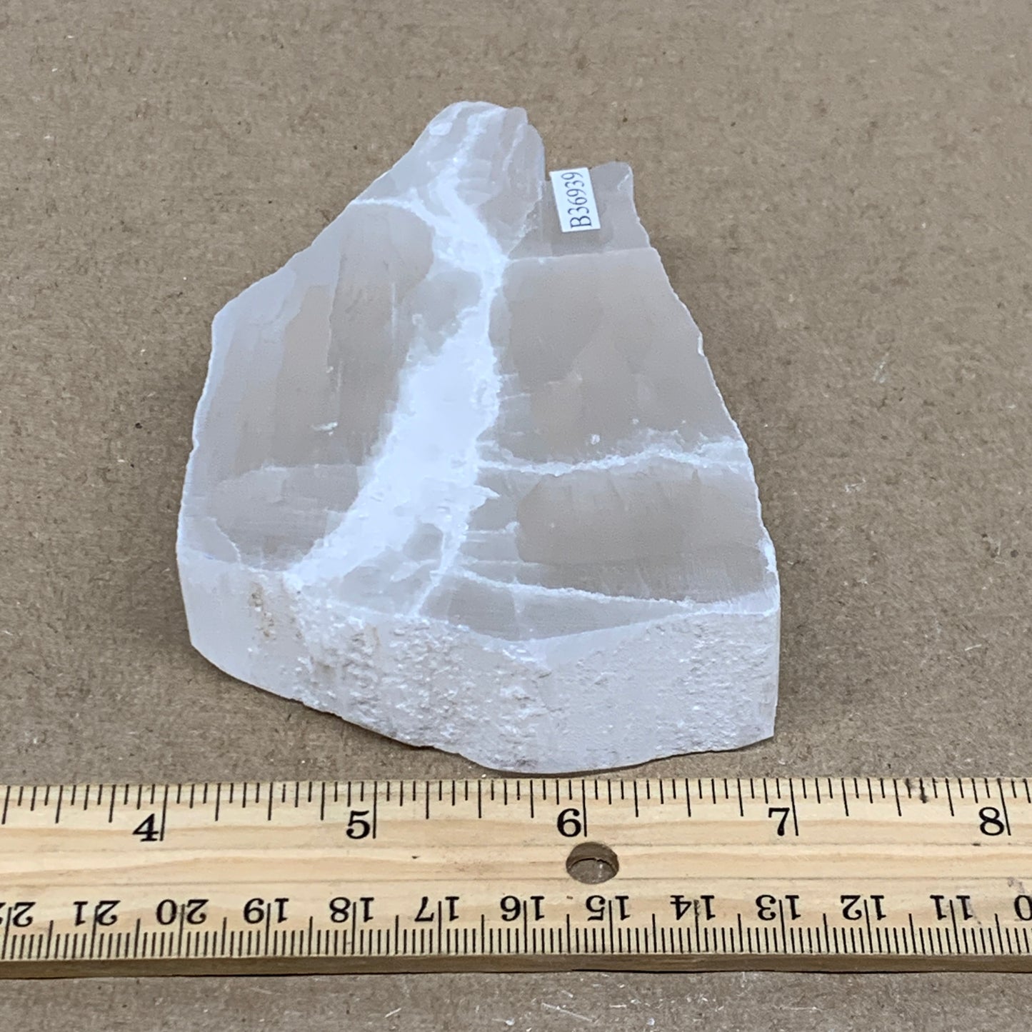 0.67 lbs, 4.3"x2.9"x1", Natural Clear Selenite Crystal Slab Gemstone, B36939