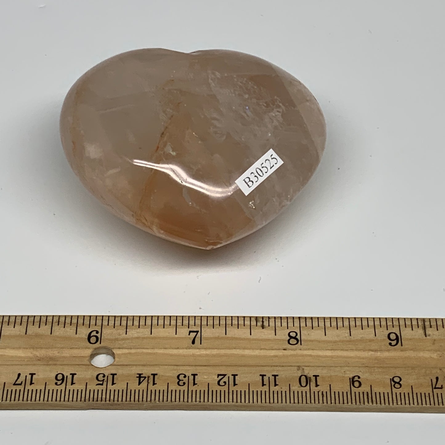 247.4g, 2.5"x2.8"x1.5" Red Hematoid Quartz Heart Crystal @Madagascar, B30525