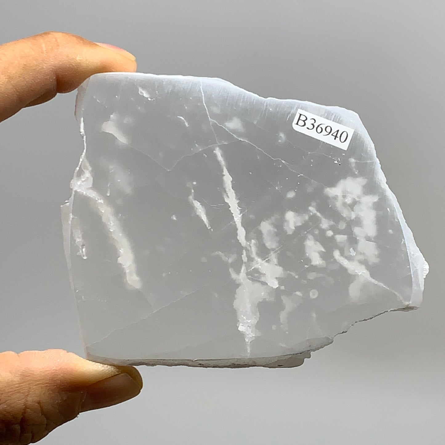 0.55 lbs, 3.3"x2.7"x0.9", Natural Clear Selenite Crystal Slab Gemstone, B36940