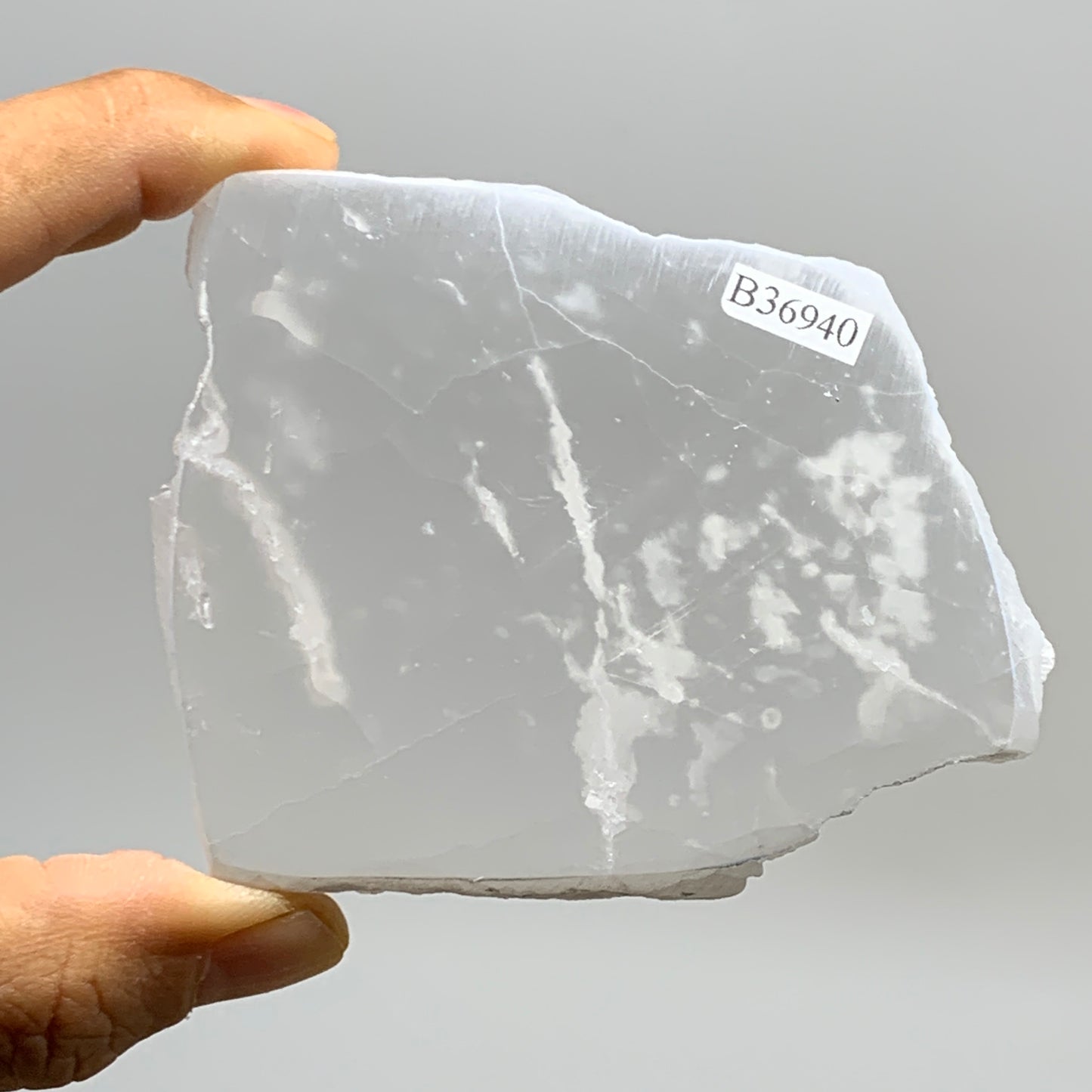 0.55 lbs, 3.3"x2.7"x0.9", Natural Clear Selenite Crystal Slab Gemstone, B36940