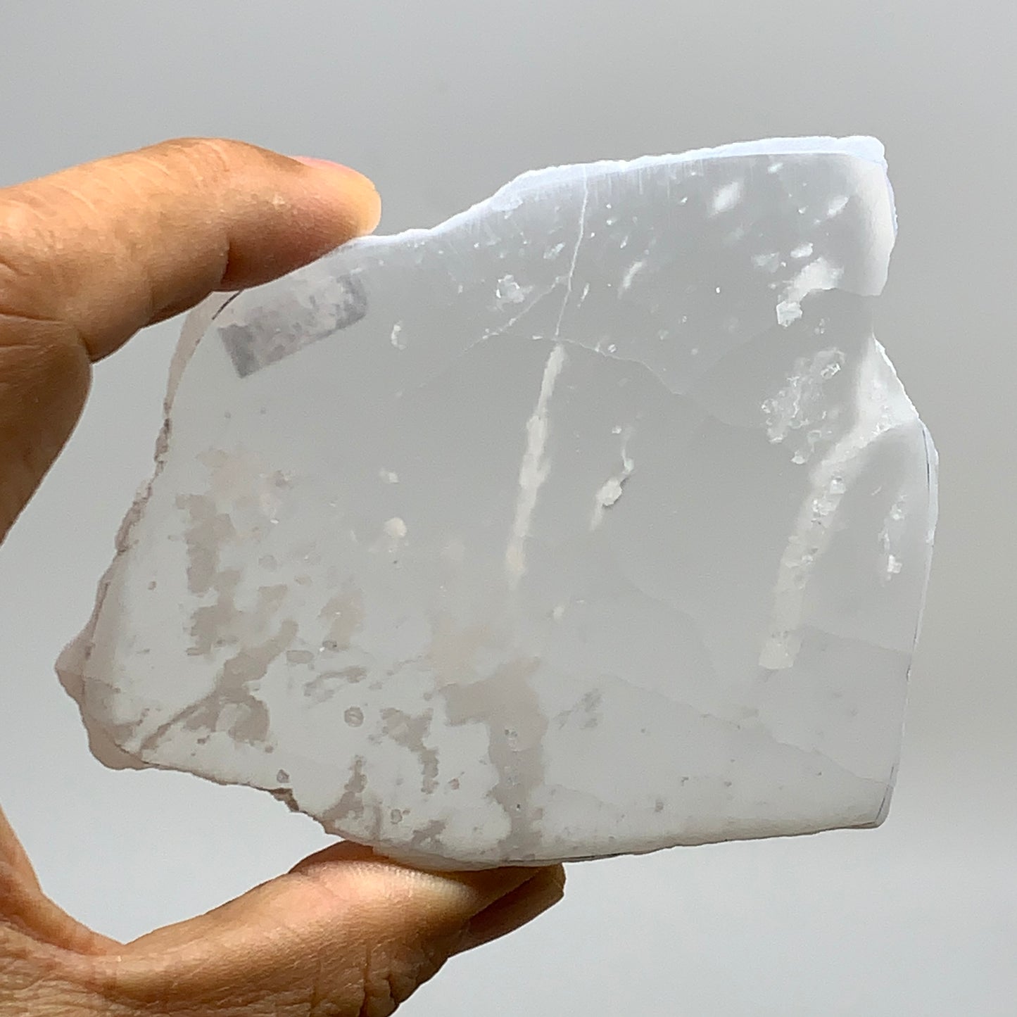 0.55 lbs, 3.3"x2.7"x0.9", Natural Clear Selenite Crystal Slab Gemstone, B36940