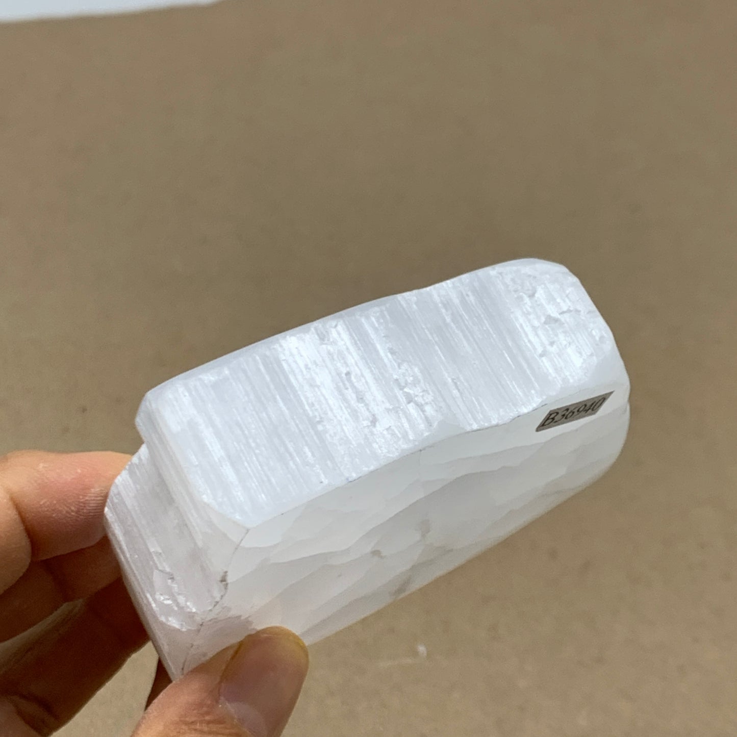 0.55 lbs, 3.3"x2.7"x0.9", Natural Clear Selenite Crystal Slab Gemstone, B36940