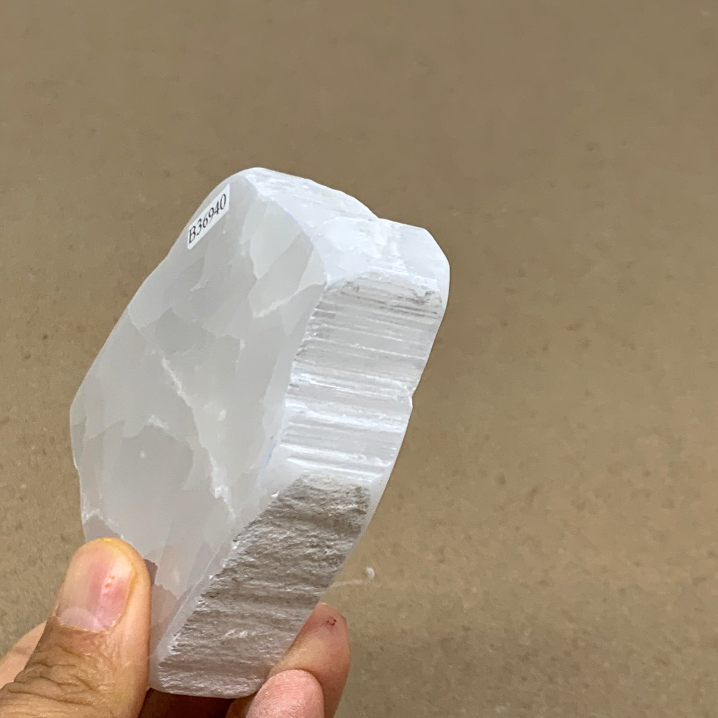 0.55 lbs, 3.3"x2.7"x0.9", Natural Clear Selenite Crystal Slab Gemstone, B36940