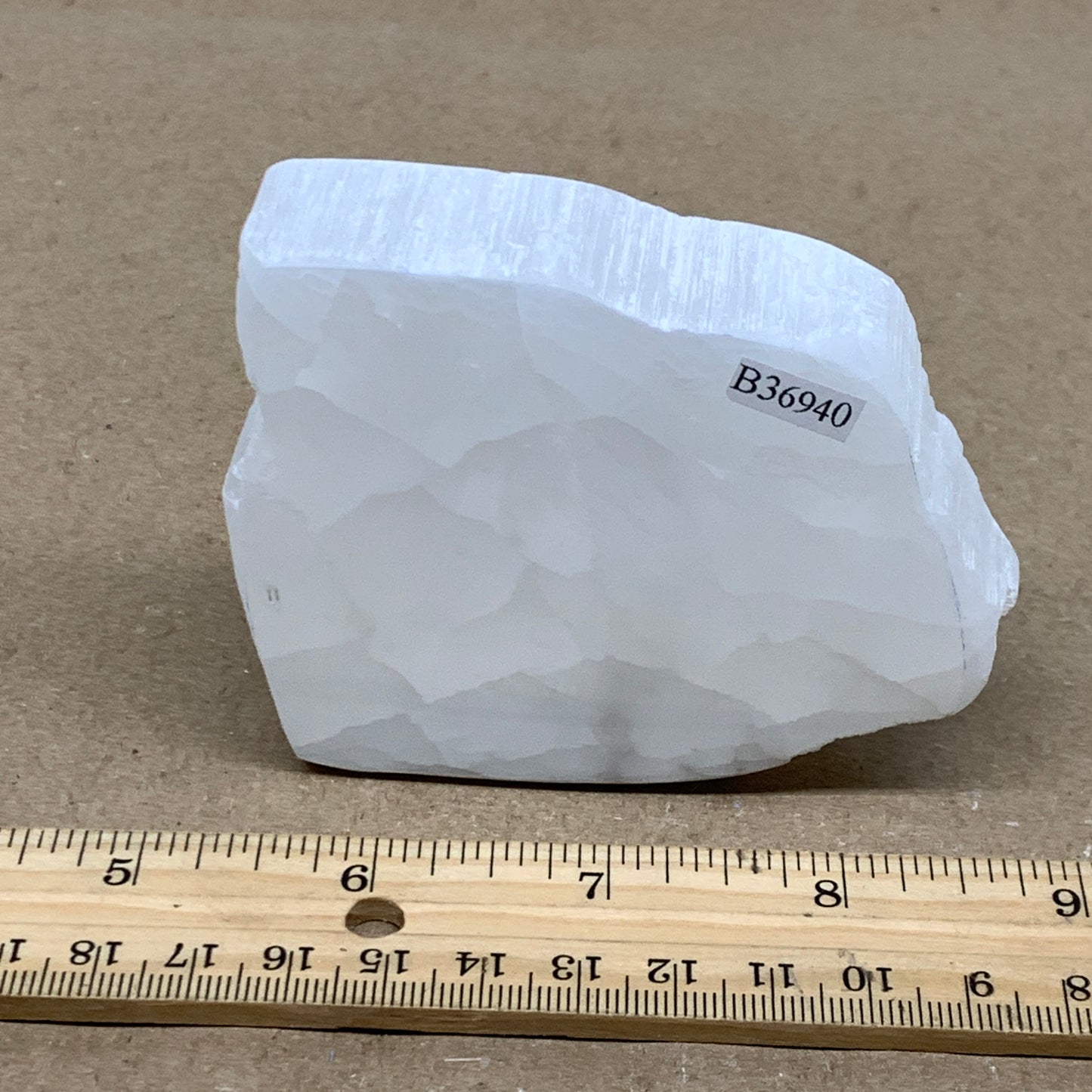 0.55 lbs, 3.3"x2.7"x0.9", Natural Clear Selenite Crystal Slab Gemstone, B36940