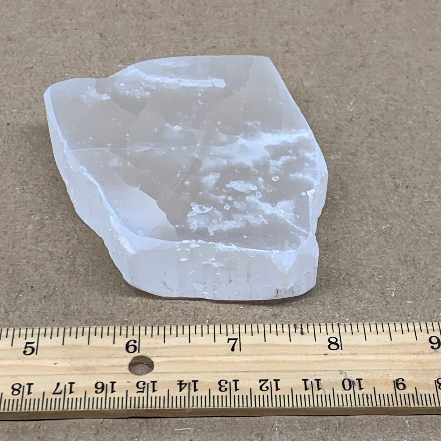 0.55 lbs, 3.3"x2.7"x0.9", Natural Clear Selenite Crystal Slab Gemstone, B36940