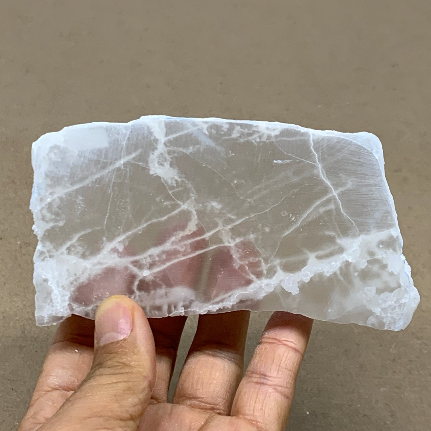 0.79 lbs, 4.6"x2.4"x1", Natural Clear Selenite Crystal Slab Gemstone, B36941